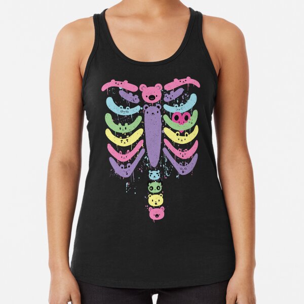 Bear Bones Kawaii Drip Racerback Tank Top