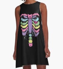 Bear Bones Kawaii Drip A-Line Dress