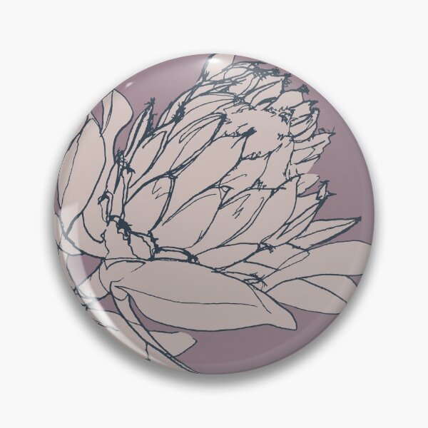 Item preview, Dibujo recortado de Protea beige y azul sobre malva designed and sold by MarionOpperman.
