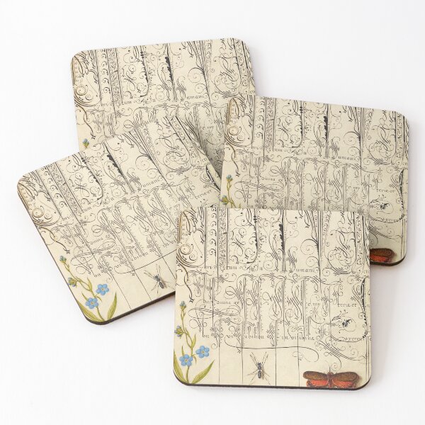 Item preview, Naturalist Manuscript: Insects and Calligraphy Illumination by Joris Hoefnagel designed and sold by Naturalist Prints.