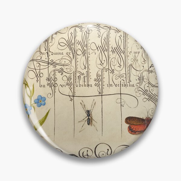 Item preview, Naturalist Manuscript: Insects and Calligraphy Illumination by Joris Hoefnagel designed and sold by Naturalist Prints.