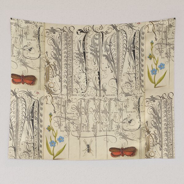 Item preview, Naturalist Manuscript: Insects and Calligraphy Illumination by Joris Hoefnagel designed and sold by Naturalist Prints.