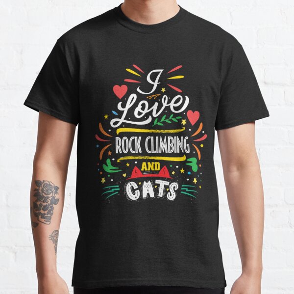 I Love Rock Climbing And Cat Silhouette Classic T-Shirt