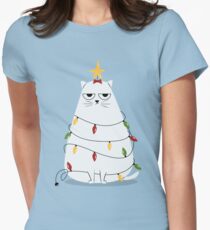 Grumpy Christmas Cat Women's Fitted T-Shirt