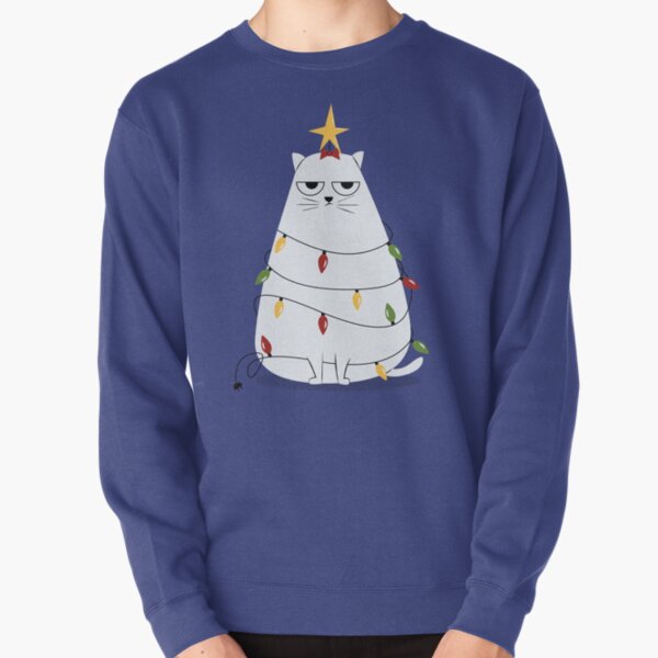 Grumpy Christmas Cat Pullover Sweatshirt