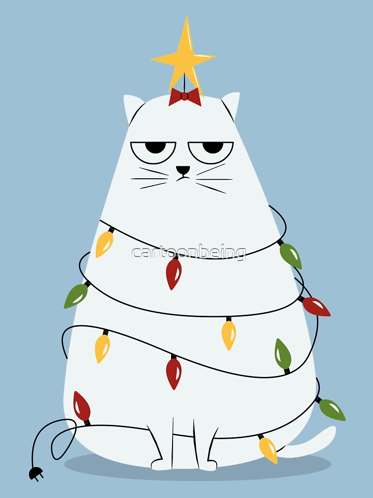Grumpy Christmas Cat by cartoonbeing