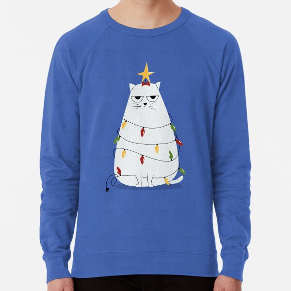 Grumpy Christmas Cat Lightweight Sweatshirt