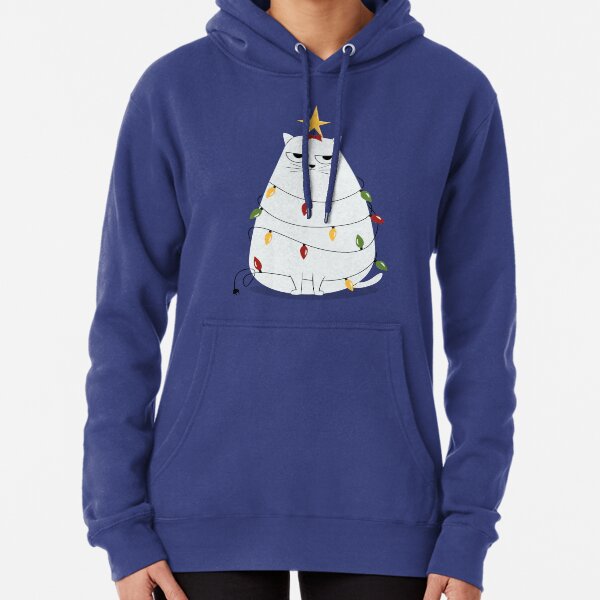 Grumpy Christmas Cat Pullover Hoodie