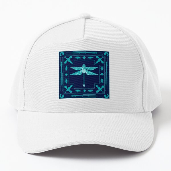 Geometric Dragonfly Tessellated Print - Light Blue Baseball Cap