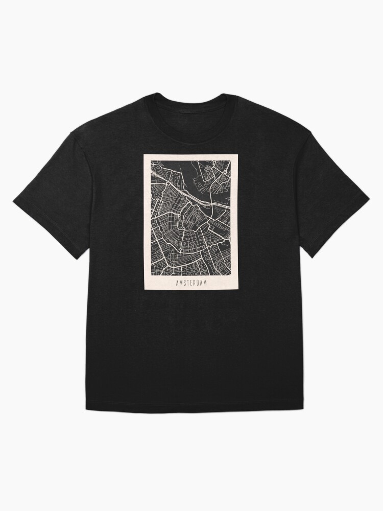 Thumbnail 3 of 7, Oversized T-Shirt, Amsterdam City Street Map Dark designed and sold by Teecha.