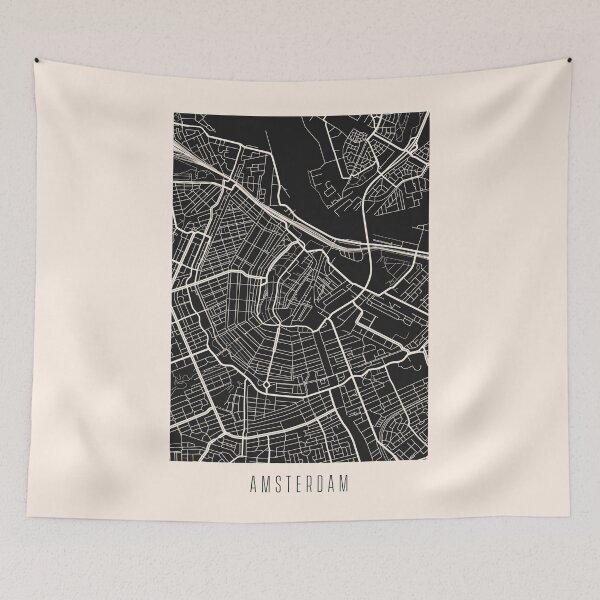 Item preview, Amsterdam City Street Map Dark designed and sold by Teecha.