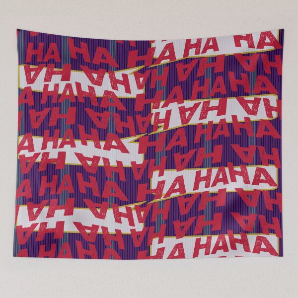 Item preview, Ha Ha Ha red and purple classic comicbook style typography designed and sold by Fashionmonger.