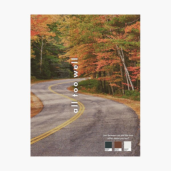 All Too Well 10 Minute Version (Taylor's Version) Taylor Swift Poster - Red Album Re-Recording Photographic Print