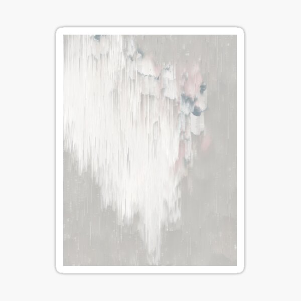 Glitch Abstract Art Pattern in Beige, White, Pink and Blue Sticker for  Sale by kasamor