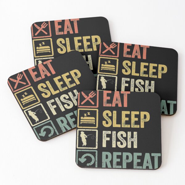 Item preview, funny eat sleep fish repeat retro vintage style gift  designed and sold by Zaheroy471.