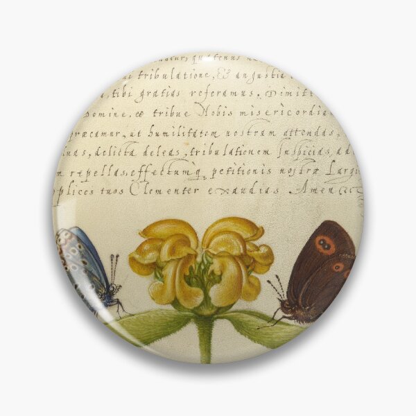 Item preview, Naturalist Manuscript: Insects, Flower, and Calligraphy Illumination by Joris Hoefnagel designed and sold by Naturalist Prints.