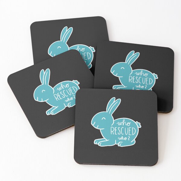 Item preview, Bunny Rabbit Who Rescued Who Teal Sticker designed and sold by FhanetpaJordan.