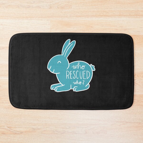 Item preview, Bunny Rabbit Who Rescued Who Teal Sticker designed and sold by FhanetpaJordan.