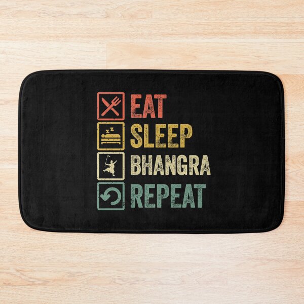 Aperçu de l'œuvre Funny eat sleep Bhangra repeat retro vintage créée et vendue par HN-ART.