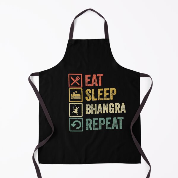 Aperçu de l'œuvre Funny eat sleep Bhangra repeat retro vintage créée et vendue par HN-ART.