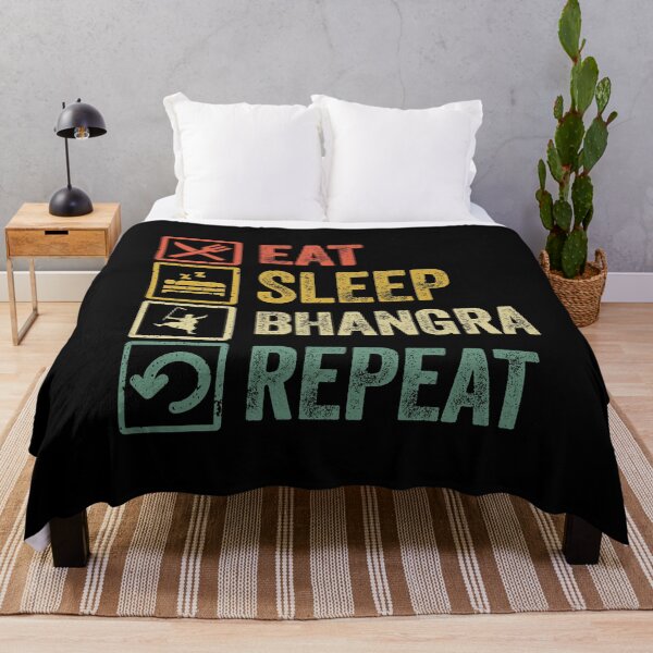 Item preview, Funny eat sleep Bhangra repeat retro vintage designed and sold by HN-ART.