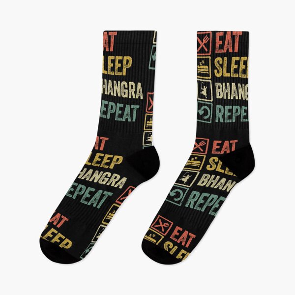 Item preview, Funny eat sleep Bhangra repeat retro vintage designed and sold by HN-ART.