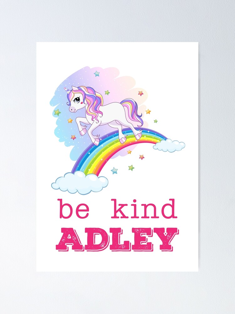 "A For Adley Be Kind Adley, Kids, Funny" Poster by Dinudi Redbubble