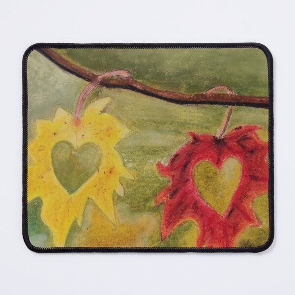 Item preview, Twin Hearts Autumn Leaves - Pastel Art designed and sold by Sowbhagya M.
