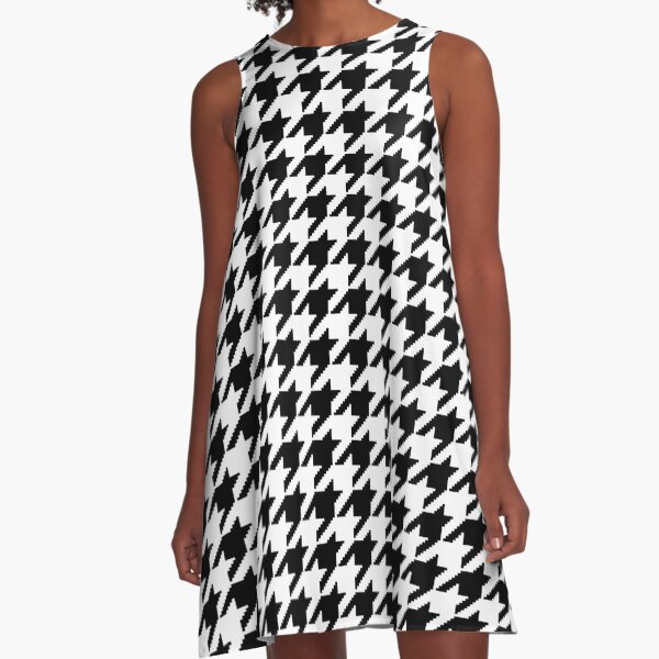 Houndstooth Pixel Pattern – A Line Dress A-Line Dress
