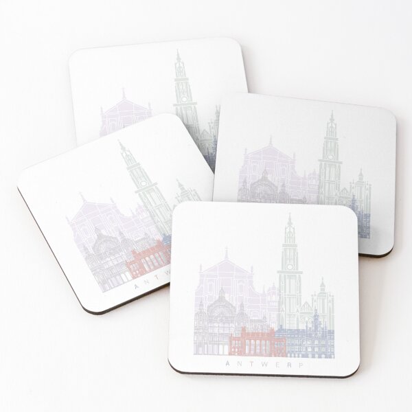 Item preview, ANTWERP SKYLINE POSTER PASTEL designed and sold by paulrommer.