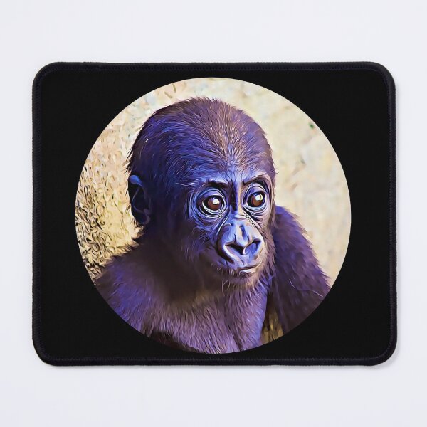 Item preview, Baby Gorilla Cartoon Portrait designed and sold by RevolutionInPaint.