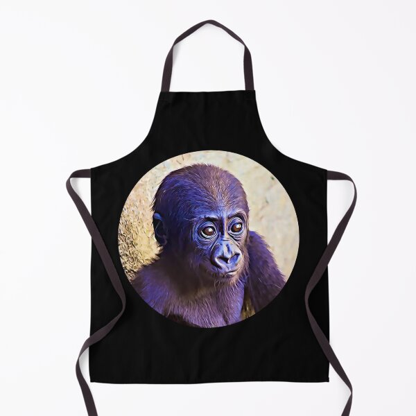 Item preview, Baby Gorilla Cartoon Portrait designed and sold by RevolutionInPaint.
