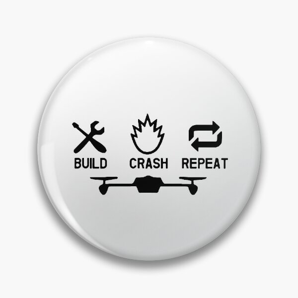 Artikelvorschau, Drone Build Crash Repeat Love Drones Funny Art Design Happy Apparel Essential Inspiration Joy Mood entworfen und verkauft von DesignByHeartUK.