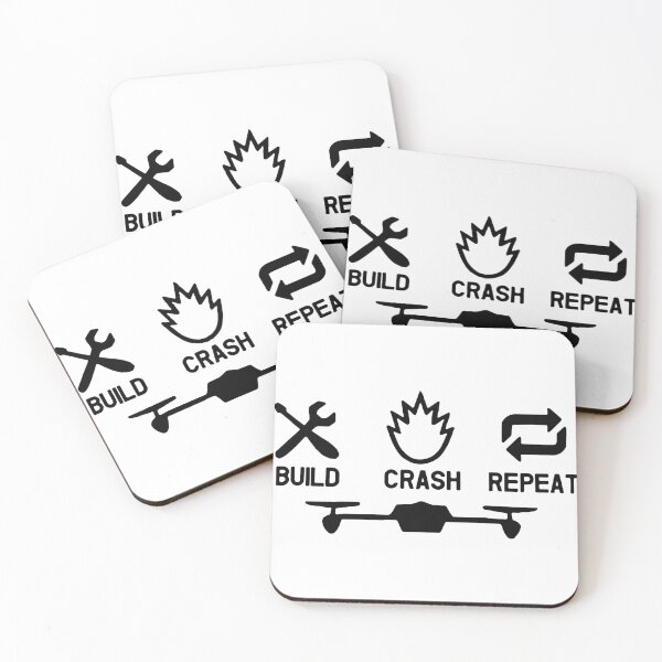 Item preview, Drone Build Crash Repeat Love Drones Funny Art Design Happy Apparel Essential Inspiration Joy Mood designed and sold by DesignByHeartUK.