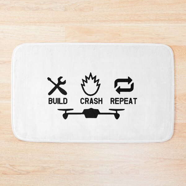 Item preview, Drone Build Crash Repeat Love Drones Funny Art Design Happy Apparel Essential Inspiration Joy Mood designed and sold by DesignByHeartUK.