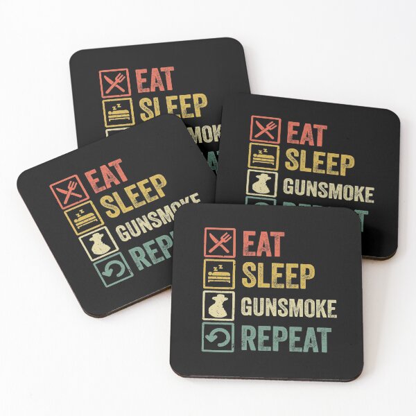 Item preview, Funny eat sleep gunsmoke repeat retro vintage designed and sold by HN-ART.