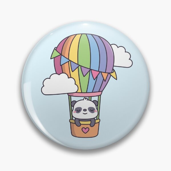 Item preview, Cute Panda In Rainbow Hot Air Balloon designed and sold by rustydoodle.