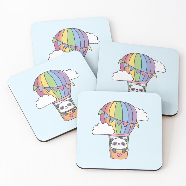 Item preview, Cute Panda In Rainbow Hot Air Balloon designed and sold by rustydoodle.
