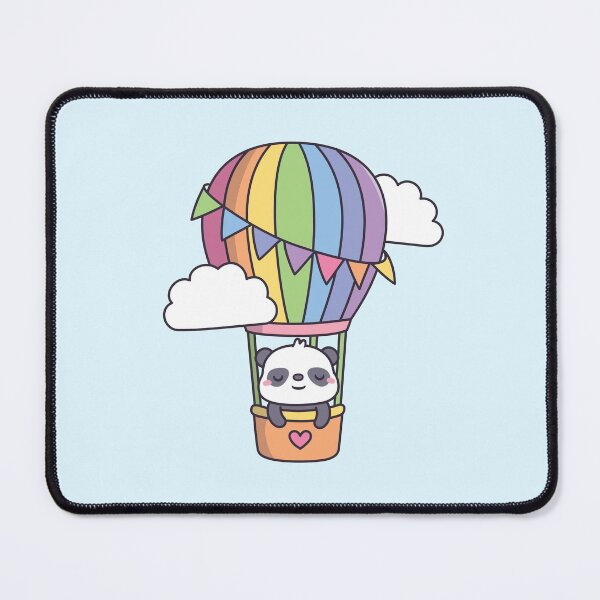 Item preview, Cute Panda In Rainbow Hot Air Balloon designed and sold by rustydoodle.