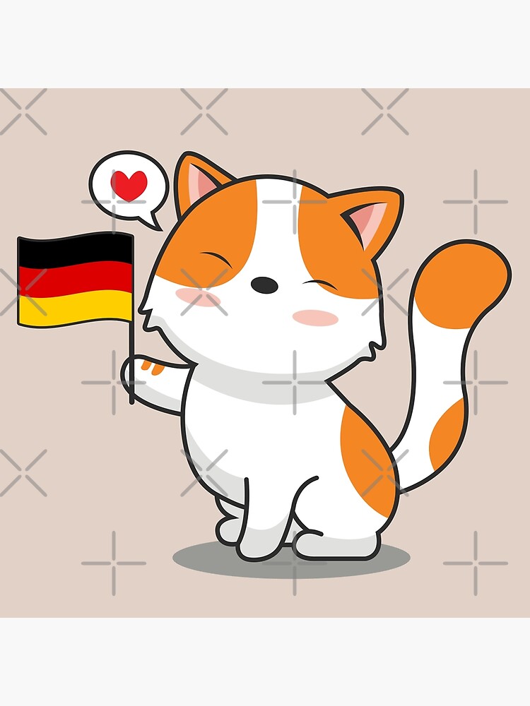 "Cute Cat Holding Germany Flag" Poster for Sale by Sthyouneed Redbubble