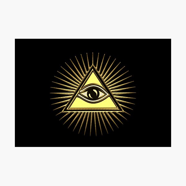 Impression photo « Oeil qui voit tout, Oeil de la providence, triangle, pyramide, symbole