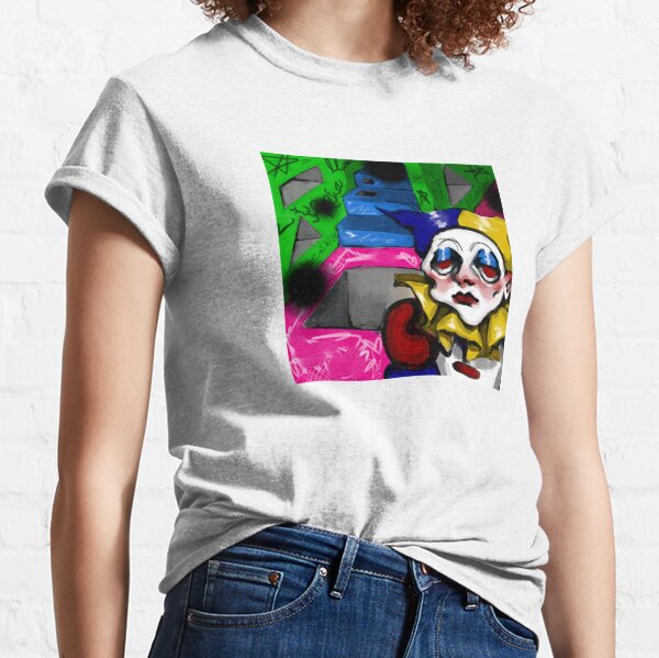 sleepy jester creepy clown weird Classic T-Shirt