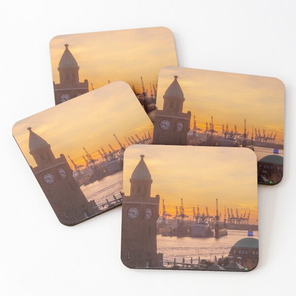 Item preview, St. Pauli Landungsbrücken, Hamburg, dusk, afterglow designed and sold by Torsten  Krüger.
