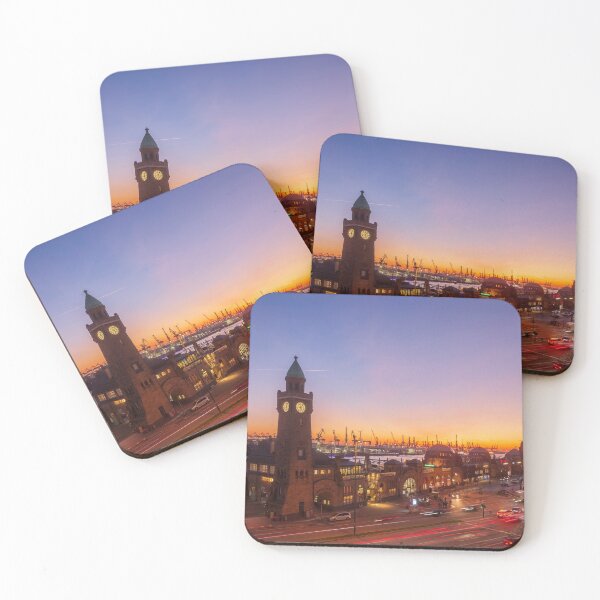 Item preview, St. Pauli Landungsbrücken, Hamburg, dusk, afterglow designed and sold by Torsten  Krüger.