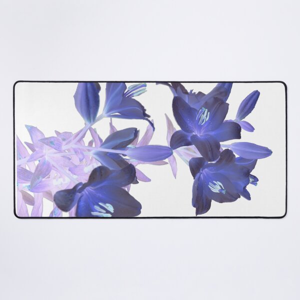 Lilies on a White Background Desk Mat
