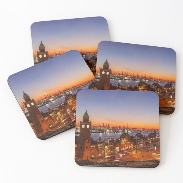 Item preview, St. Pauli Landing Bridges, Hamburg, dusk, afterglow designed and sold by Torsten  Krüger.