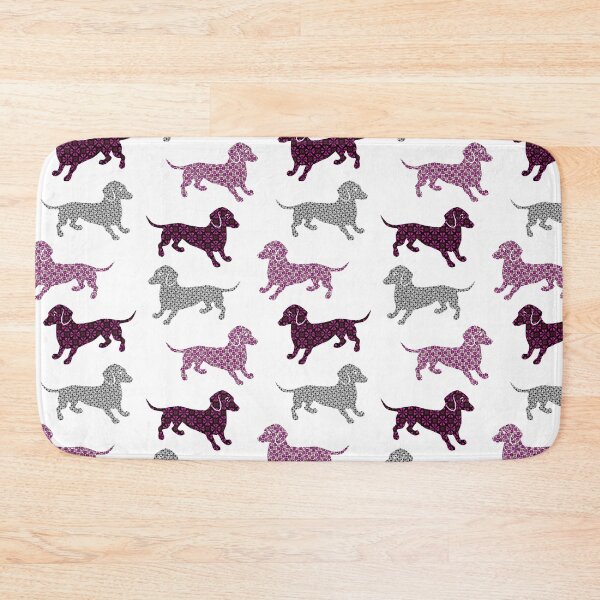 Item preview, Purple Pink Damask Dachshunds designed and sold by AntiqueImages.