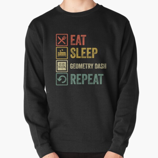Item preview, Funny eat sleep geometry dash repeat retro vintage designed and sold by HN-ART.