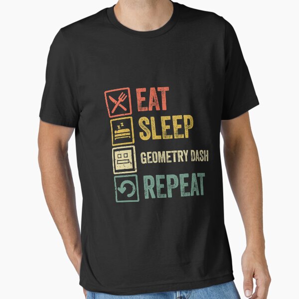 Item preview, Funny eat sleep geometry dash repeat retro vintage designed and sold by HN-ART.