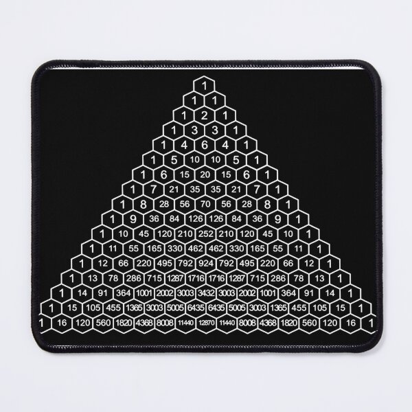 In mathematics, Pascal's triangle is a triangular array of the binomial coefficients Mouse Pad